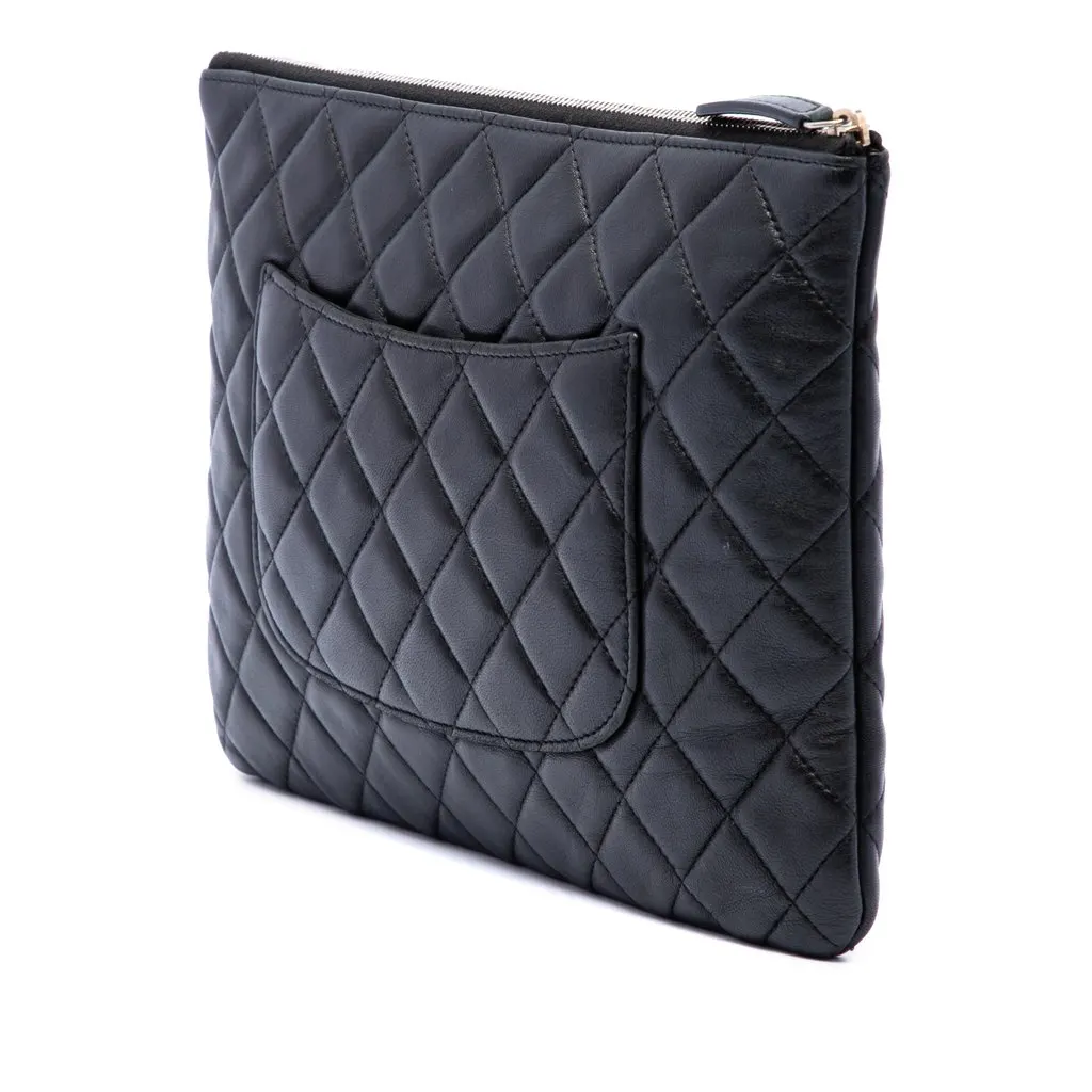 Chanel Quilted Lambskin and Crocodile Embossed Metallic Calfskin Reissue 2.55 Clutch Black Leather Very good - Back View