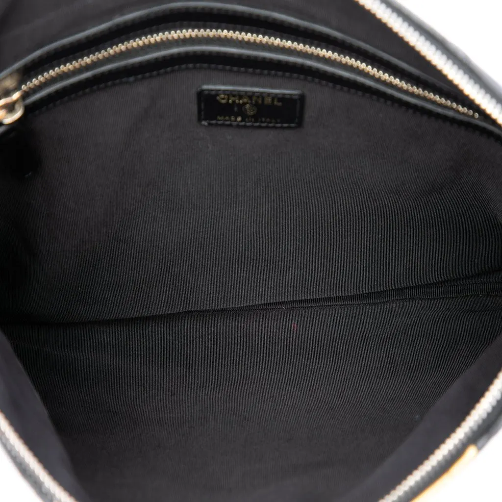 Chanel Quilted Lambskin and Crocodile Embossed Metallic Calfskin Reissue 2.55 Clutch Black Leather Very good - Model View