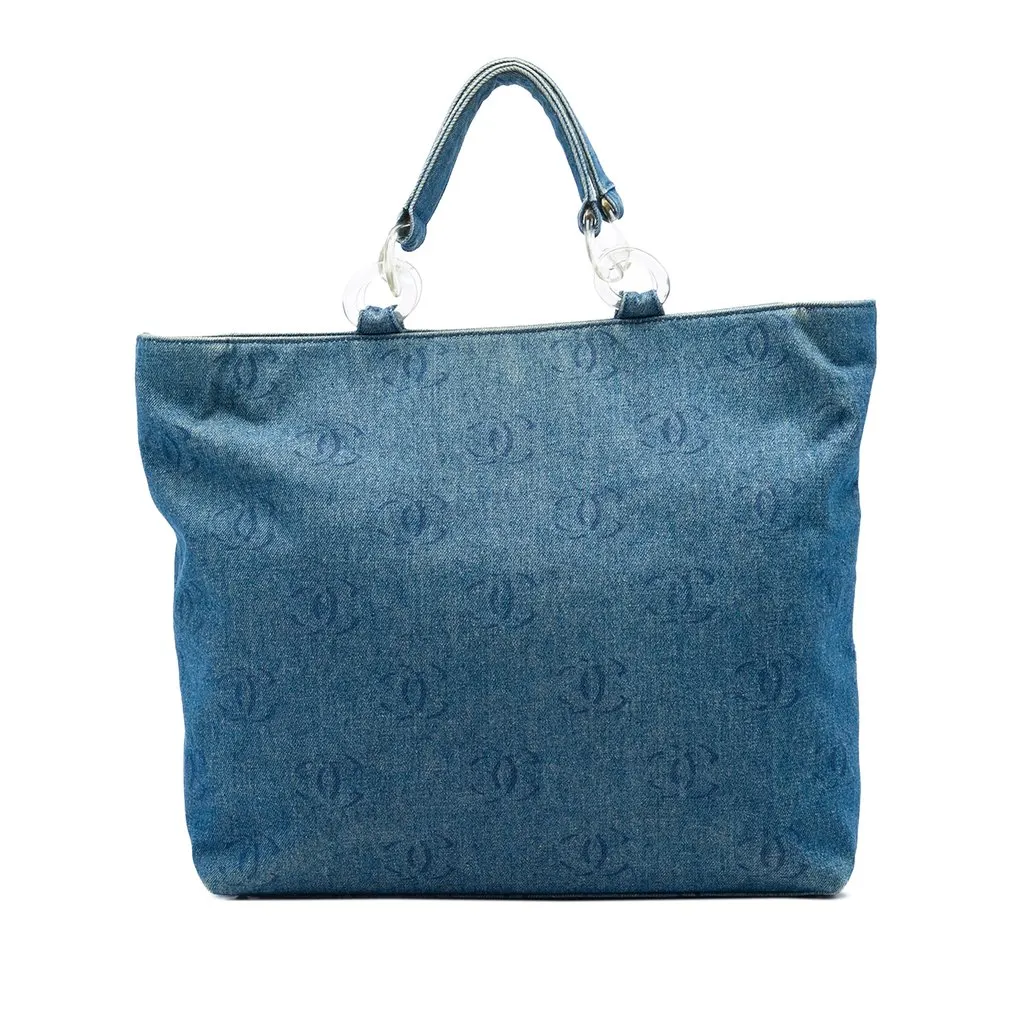 Chanel CC Denim Tote Blue Denim Very good - Front View