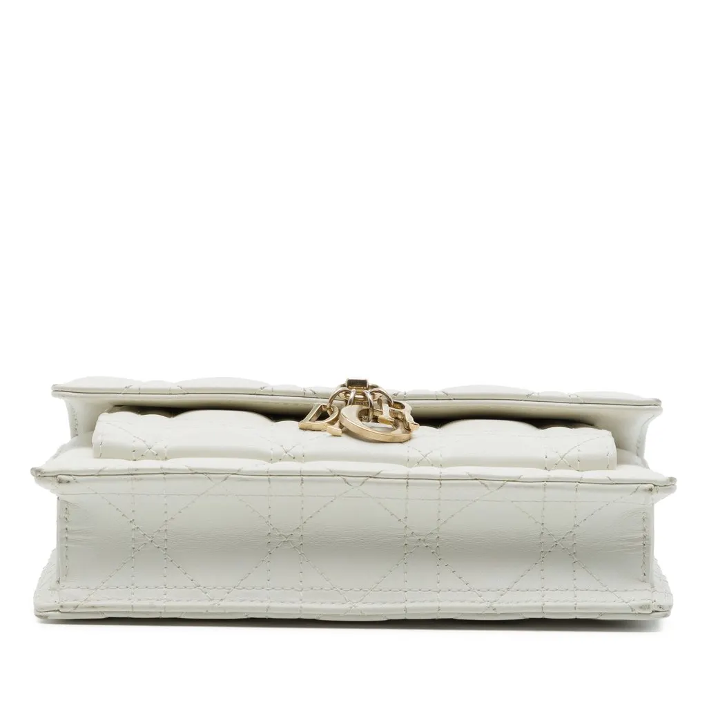 Dior Lambskin Cannage My Dior Daily Chain Pouch White Leather Very good - Inside View