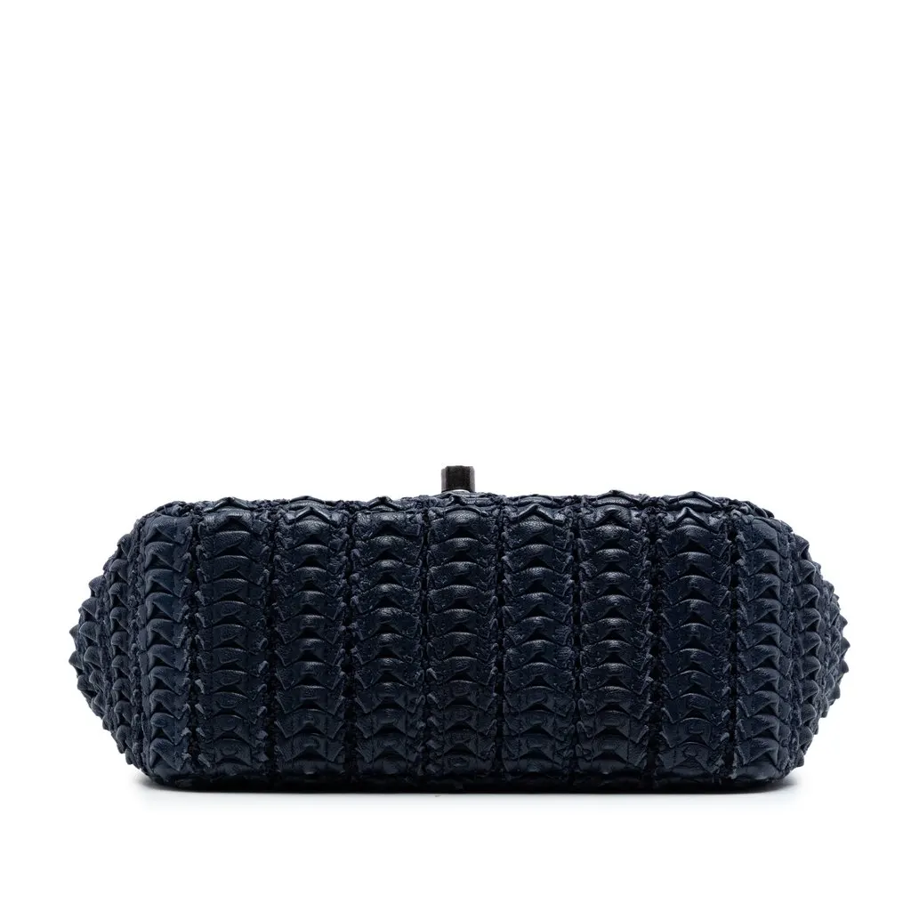 Chanel Paris Seoul Mini Crochet Lambskin Single Flap Blue Leather Very good - Inside View