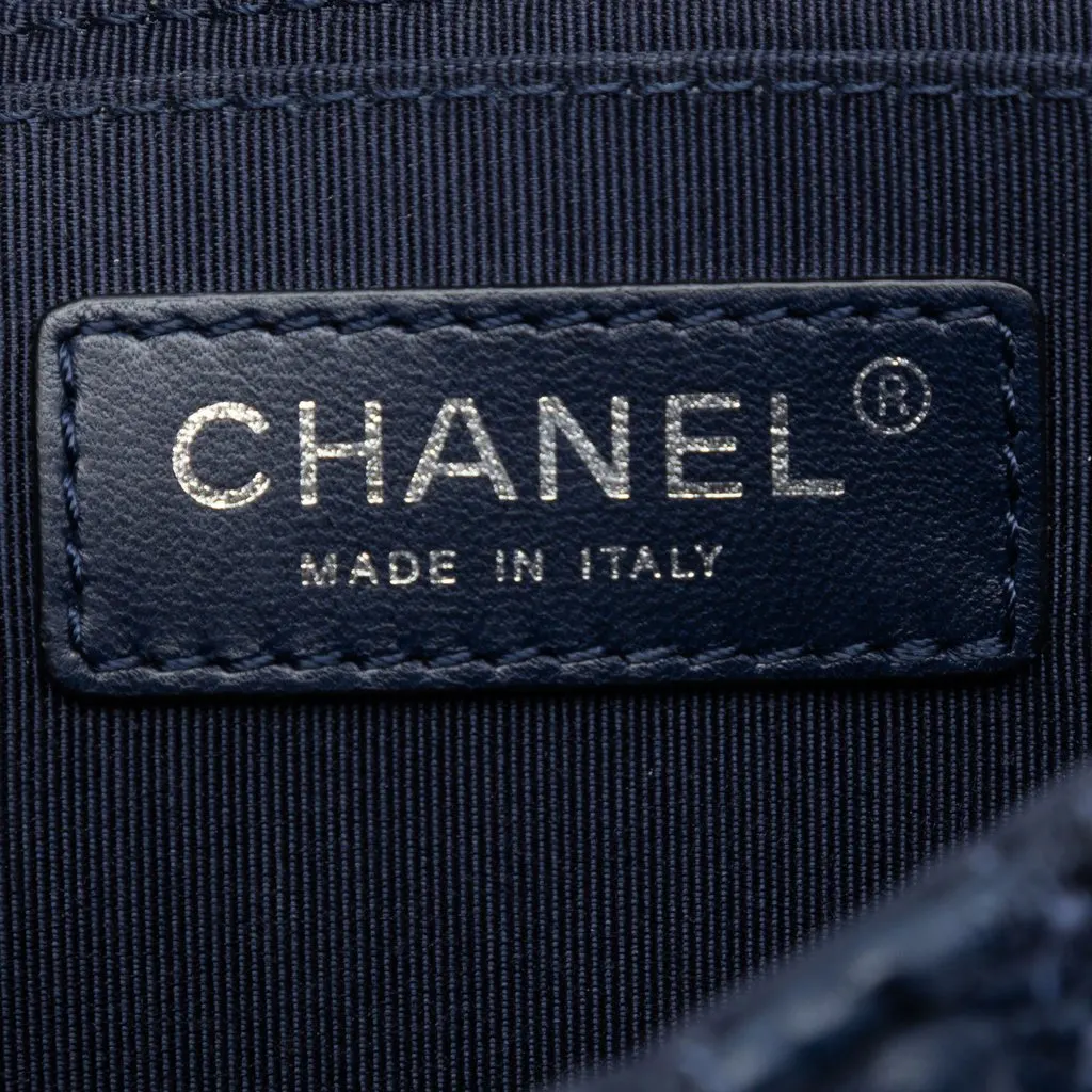 Chanel Paris Seoul Mini Crochet Lambskin Single Flap Blue Leather Very good - Box View