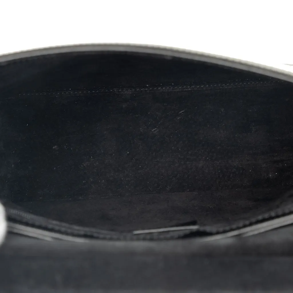 Gucci Calfskin Bamboo Satchel Black Leather Very good - Model View