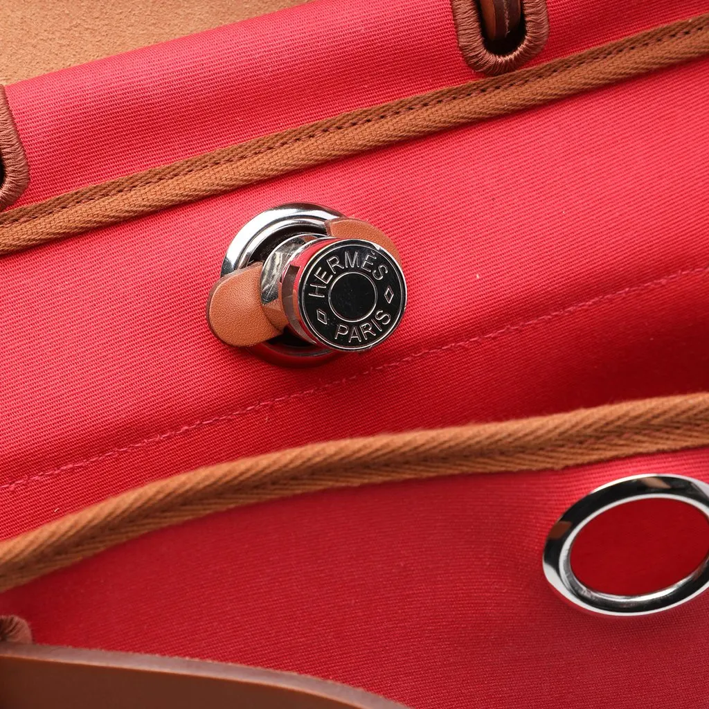 Hermès Toile Herbag A Dos Zip Retourne Backpack Red Very good - Box View
