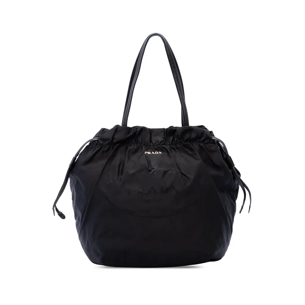 Prada Tessuto Canapa Logo Tote Black Very good - Front View