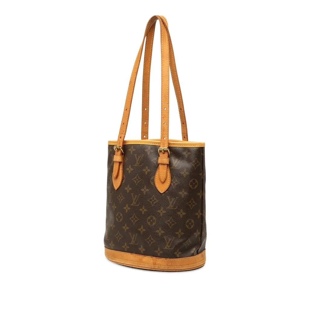 Louis Vuitton Monogram Petit Bucket Brown Canvas Good - Back View