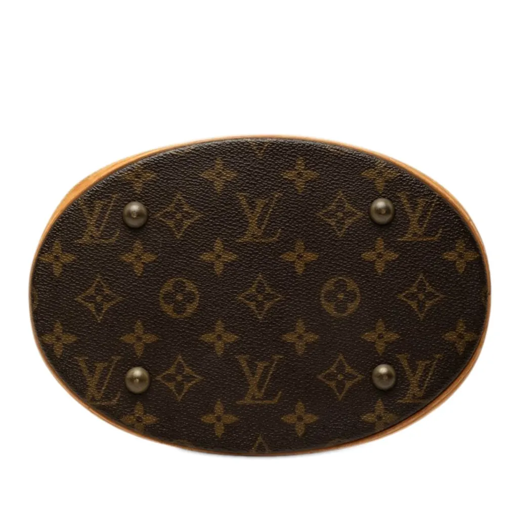 Louis Vuitton Monogram Petit Bucket Brown Canvas Good - Inside View