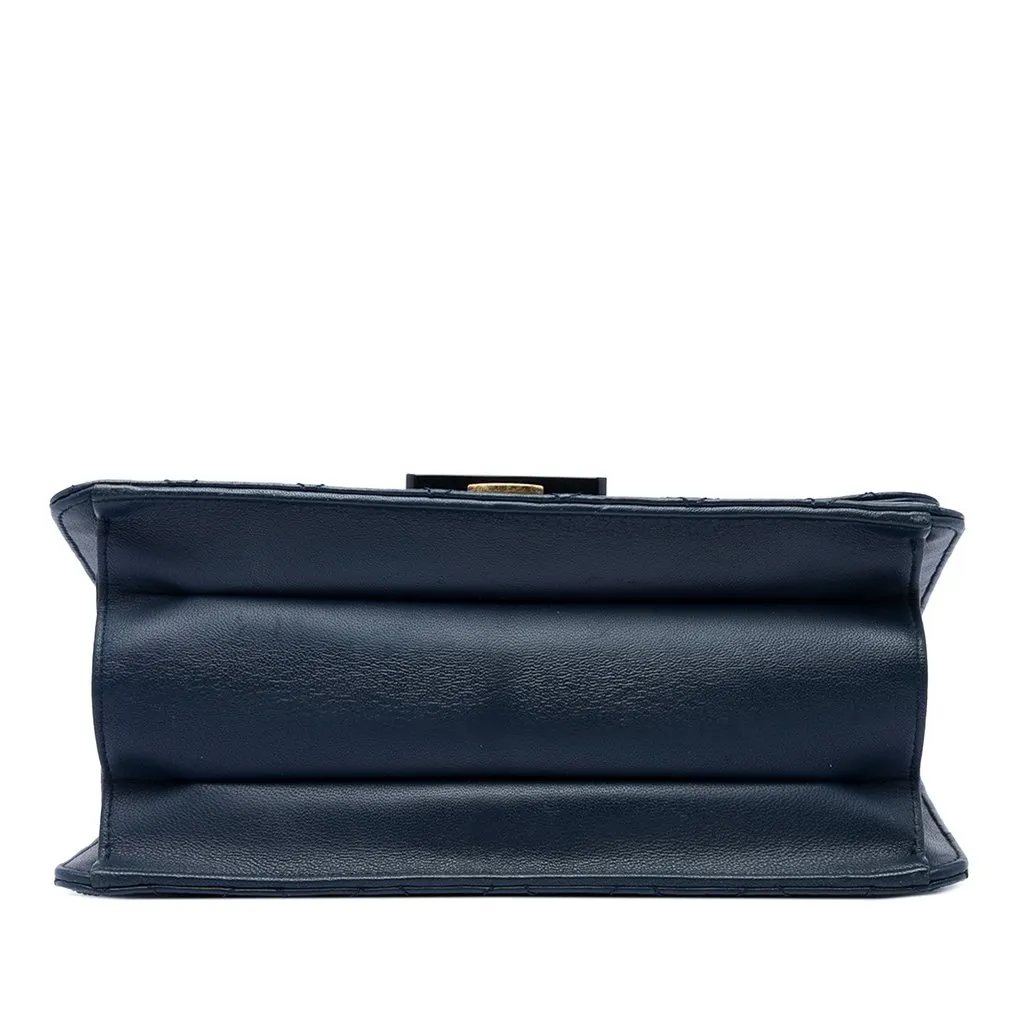 Chanel Large Quilted Sheepskin Beauty Lock Flap Blue Leather Very good - Inside View