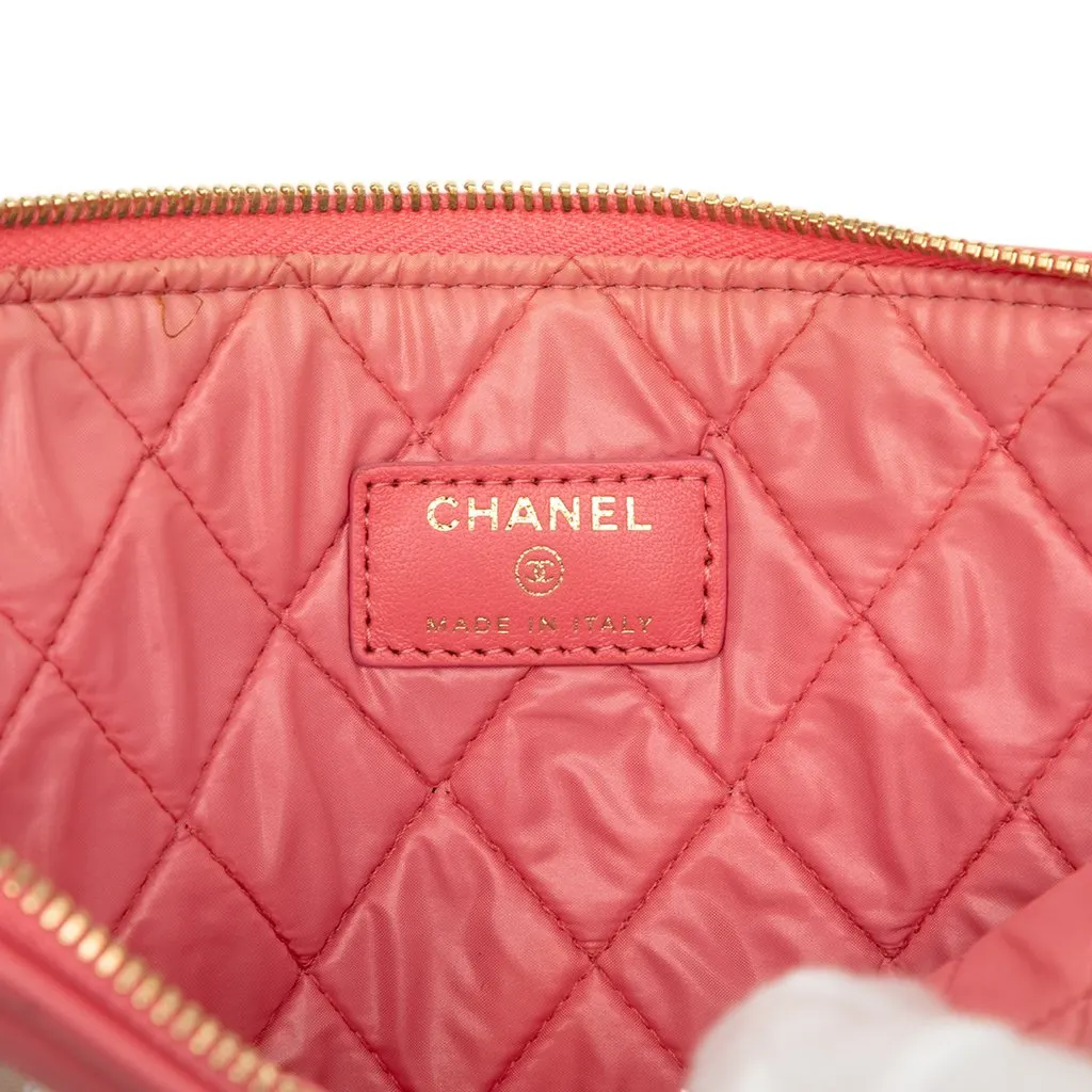 Chanel Medium Quilted Lambskin Colorblock O Case Pink Leather Very good - Box View