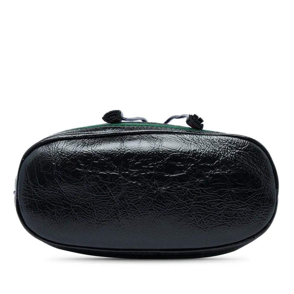Gucci Small Suede Web Ophidia Bucket Bag Black Leather Very good - Inside View