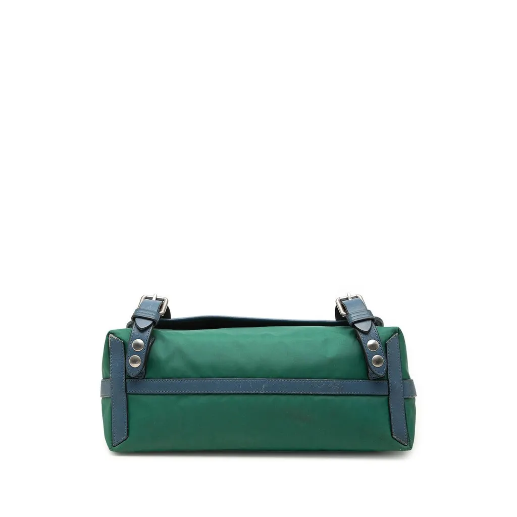 Burberry Large Tricolor Nylon and Leather Messenger Bag Green Polyamide Good - Inside View