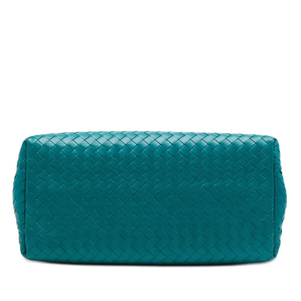 Bottega Veneta Small Nappa Intrecciato Roma Satchel Blue Leather Very good - Inside View