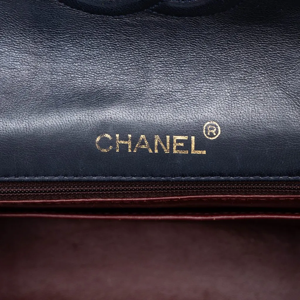 Chanel Mini Square Classic Lambskin Single Flap Blue Leather Very good - Box View