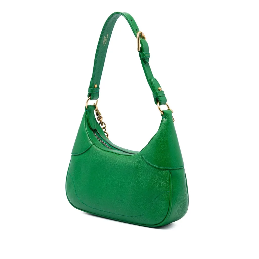 Gucci Small Calfskin Aphrodite Satchel Green Leather Very good - Back View