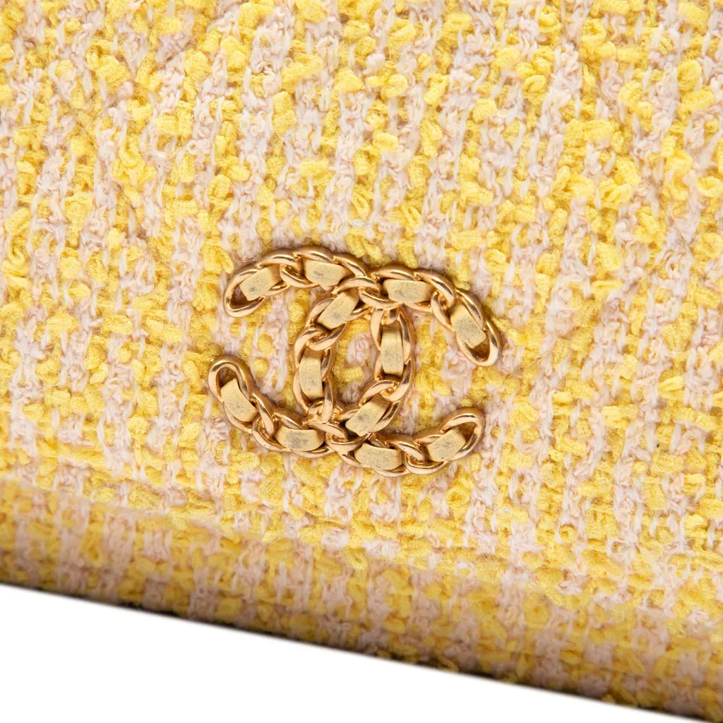 Chanel Tweed 19 Wallet On Chain Yellow Very good - Box View