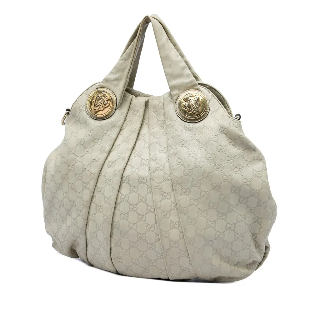 Gucci Large Guccissima Hysteria Satchel Brown Leather Very good - Back View