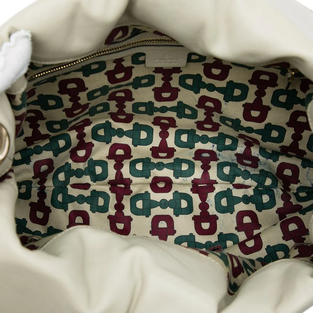 Gucci Large Guccissima Hysteria Satchel Brown Leather Very good - Model View