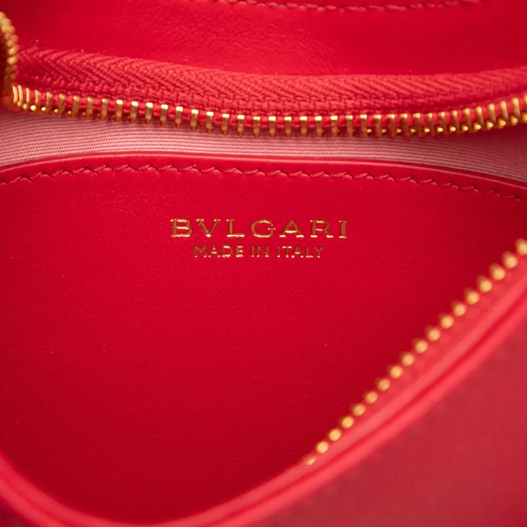 Bvlgari Small Leather Serpenti Ellipse Satchel Red Leather Very good - Box View