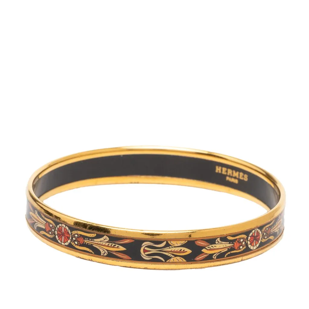 Hermès Narrow Dream Catcher Enamel Bangle 70 Black Enamel Very good - Back View