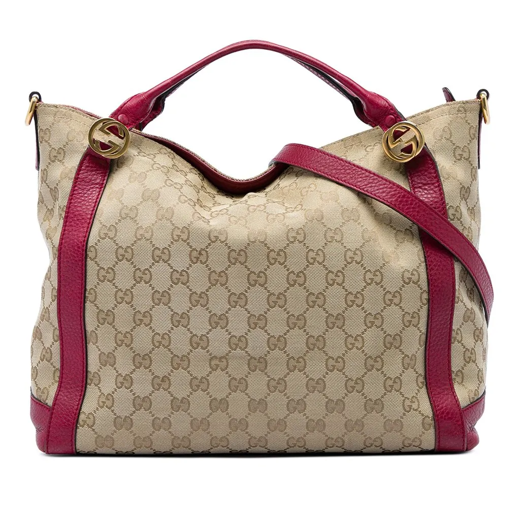 Gucci GG Canvas Miss GG Satchel Beige Canvas Good - Front View