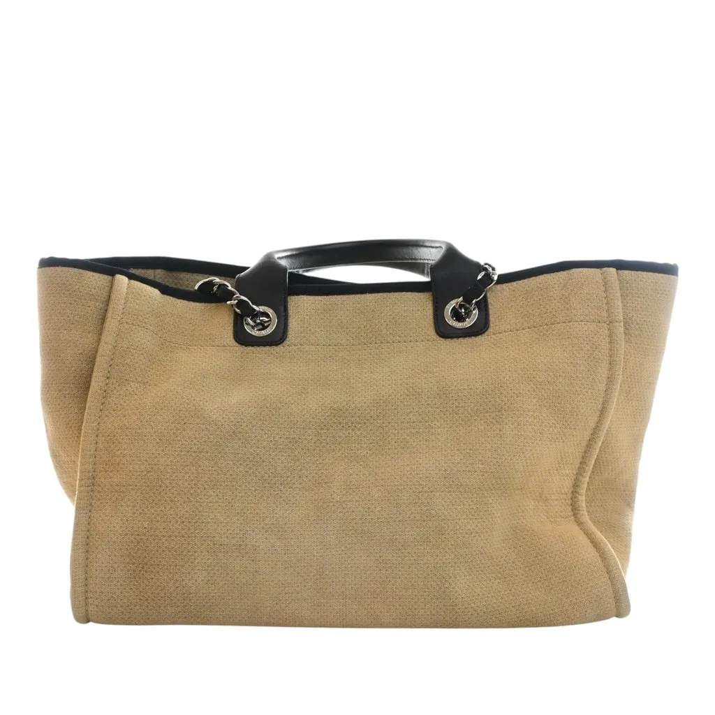 Chanel Medium Mixed Fibers Deauville Tote Beige Very good - Model View