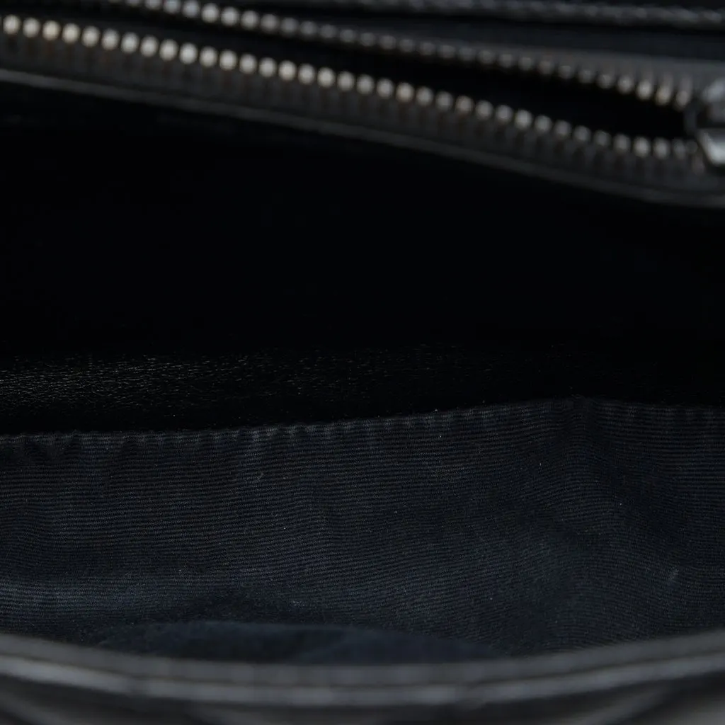 Saint Laurent Medium Chevron Sheepskin  Monogram Monochrome College Bag Black Leather Very good - Model View