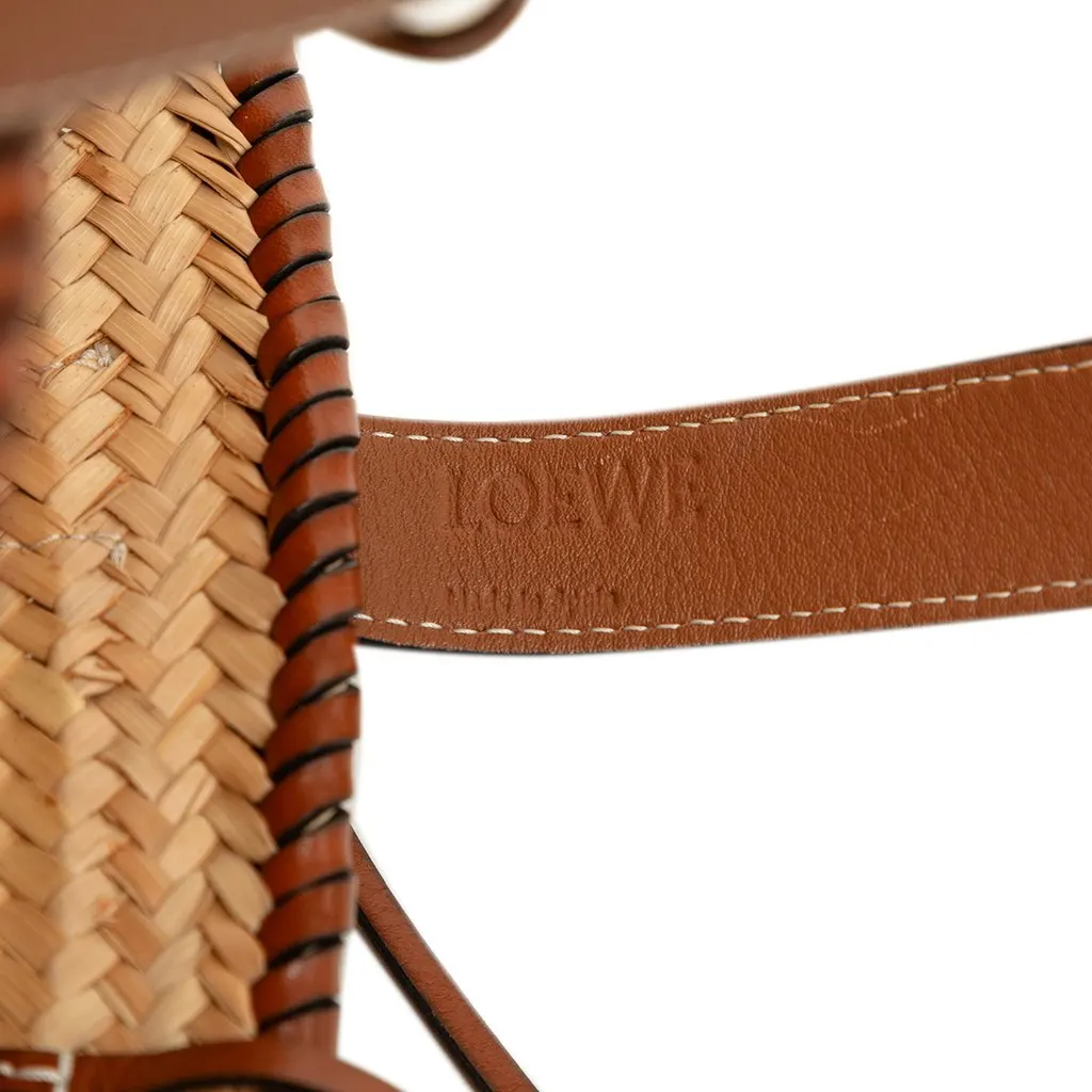 LOEWE Small Raffia Anagram Basket Tote Beige Very good - Box View