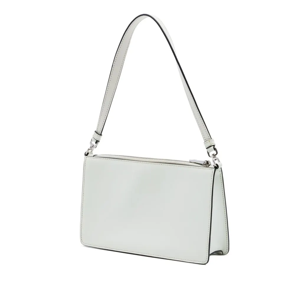 Prada Brushed Leather Shoulder Bag White Leather Very good - Back View