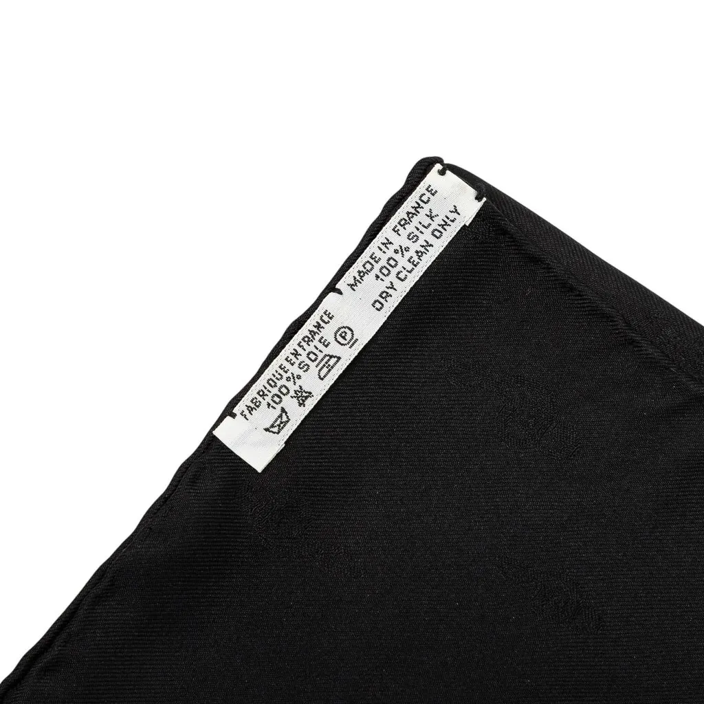 Hermès Orgauphone et Autres Mecaniques Silk Scarf 90 Black Silk Very good - Inside View