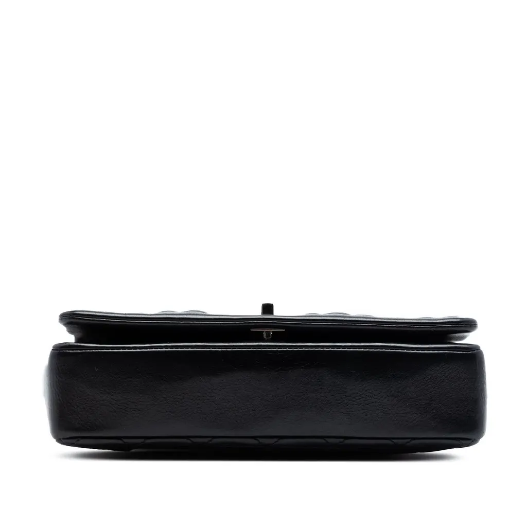 Chanel Small CC Quilted Lambskin Embossed Braid Single Flap Black Leather Very good - Inside View
