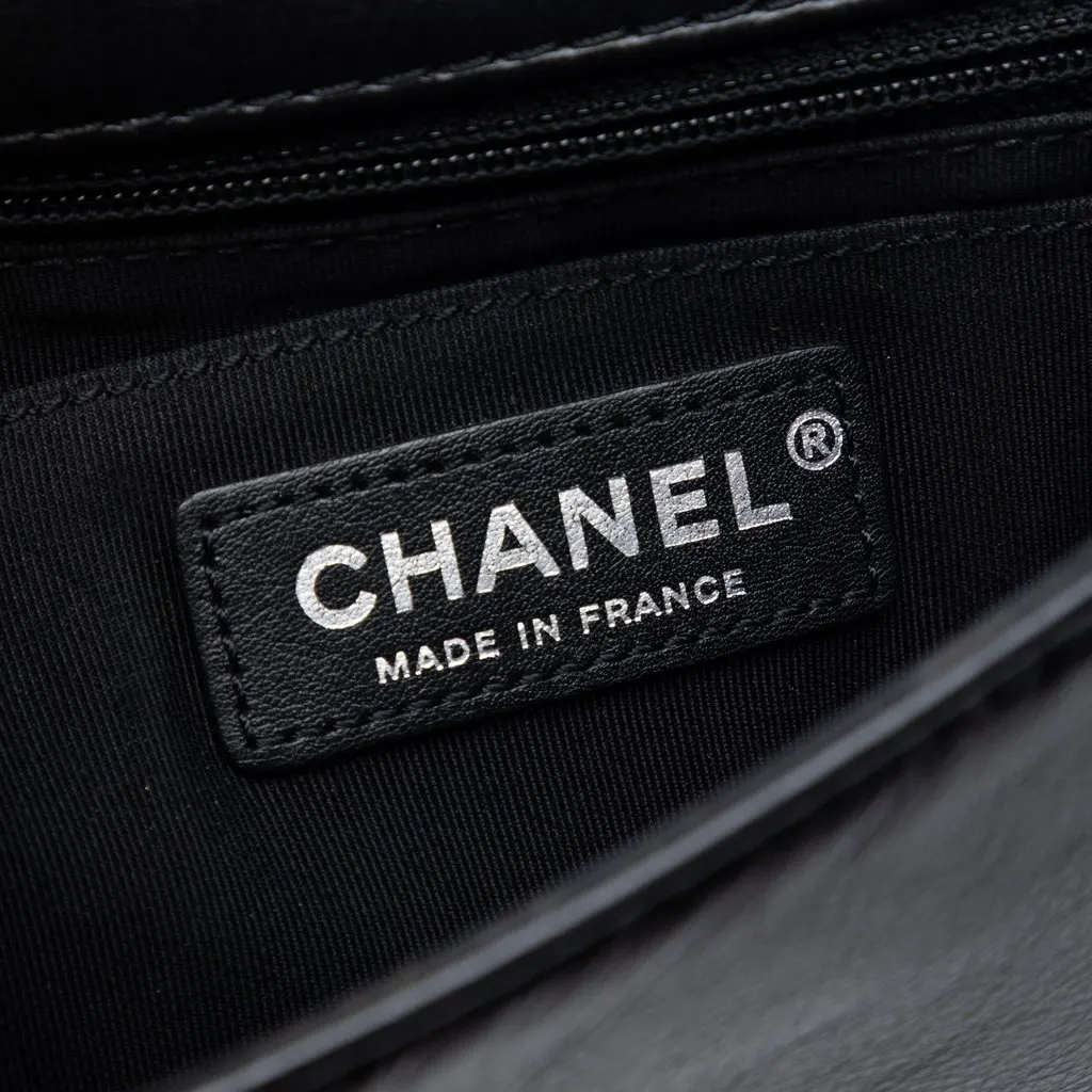 Chanel Small CC Quilted Lambskin Embossed Braid Single Flap Black Leather Very good - Box View