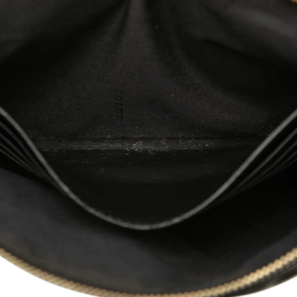 Fendi Embossed Leather FF 1974 Clutch Black Leather Good - Box View