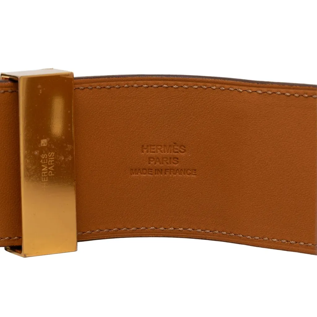 Hermès Epsom and Gold Plated Collier de Chien Bracelet Red Leather Very good - Model View