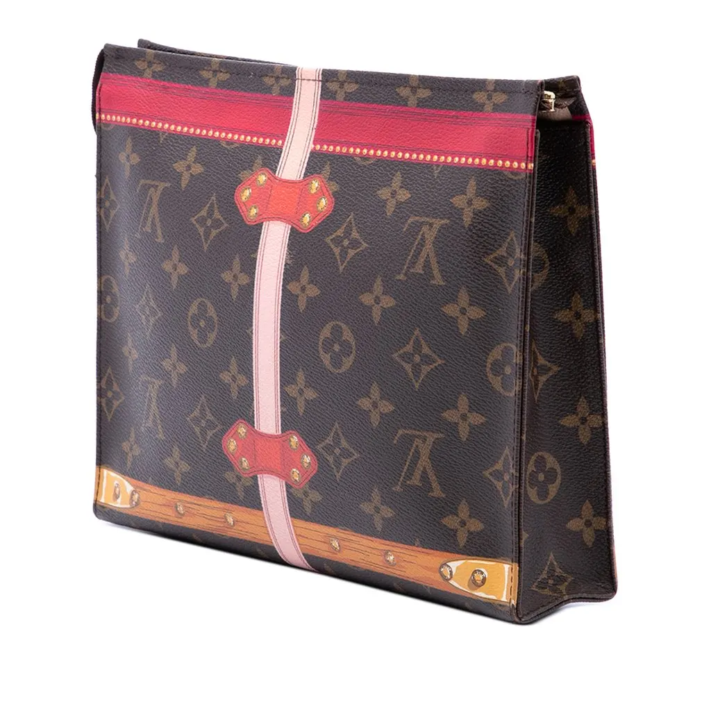 Louis Vuitton Monogram Summer Trunks Toiletry Pouch 26 Brown Canvas Good - Back View