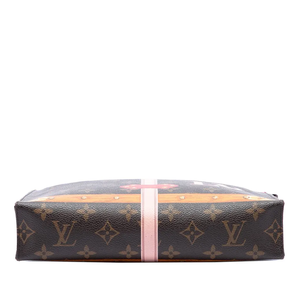 Louis Vuitton Monogram Summer Trunks Toiletry Pouch 26 Brown Canvas Good - Inside View