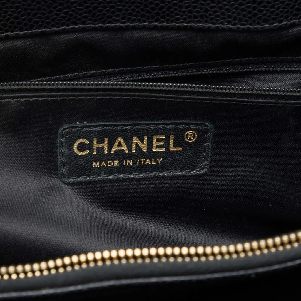 Chanel Caviar Grand Shopping Tote XL Black Leather Very good - Box View