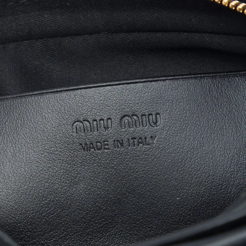 Miu Miu Calfskin Softy Beau Belt Bag Black Leather Very good - Box View