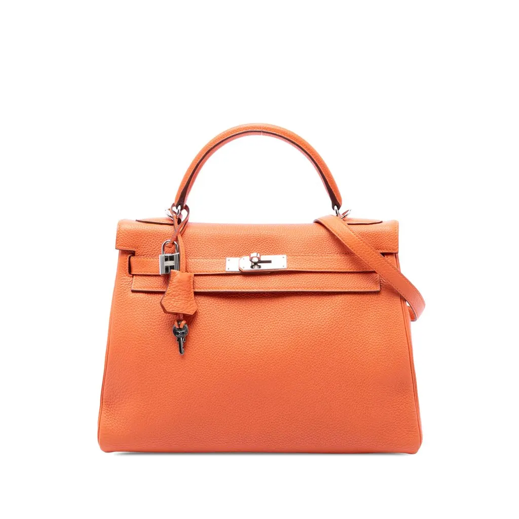 Hermès Togo Kelly II Retourne 32 Orange Leather Very good - Front View