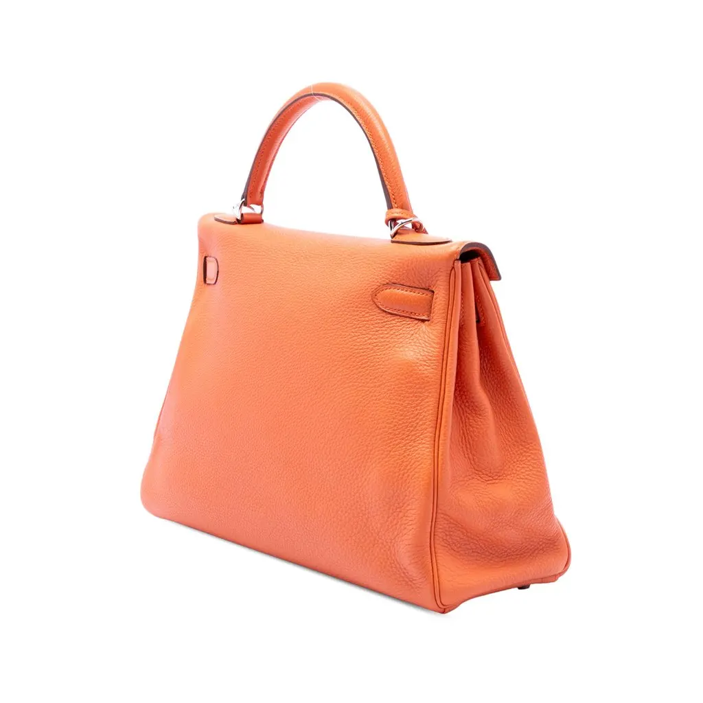 Hermès Togo Kelly II Retourne 32 Orange Leather Very good - Back View