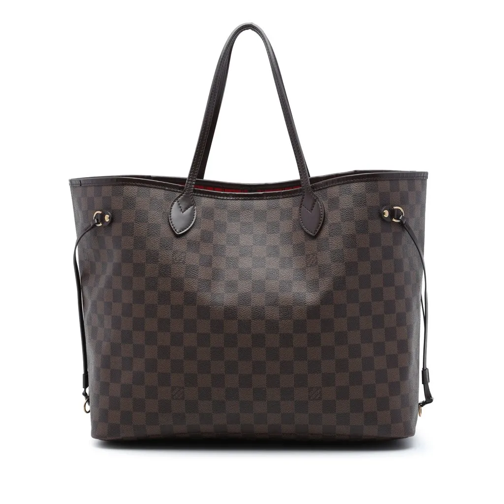 Louis Vuitton Damier Ebene Neverfull GM Brown Canvas Good - Front View