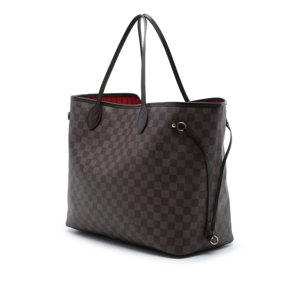 Louis Vuitton Damier Ebene Neverfull GM Brown Canvas Good - Back View