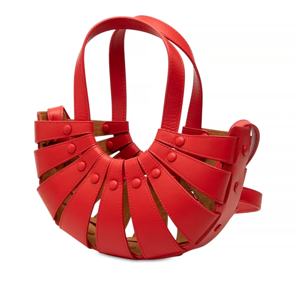 Bottega Veneta Small Calfskin The Shell Satchel Red Leather Very good - Back View