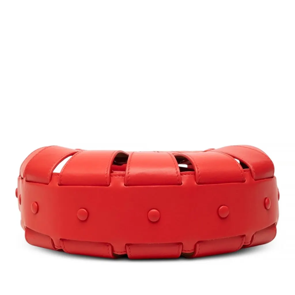 Bottega Veneta Small Calfskin The Shell Satchel Red Leather Very good - Inside View