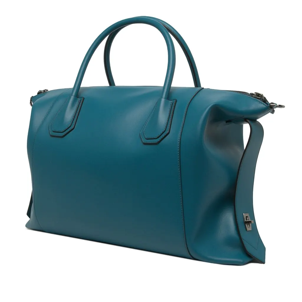 Givenchy Medium Calfskin Antigona Soft Bag Blue Leather Very good - Back View