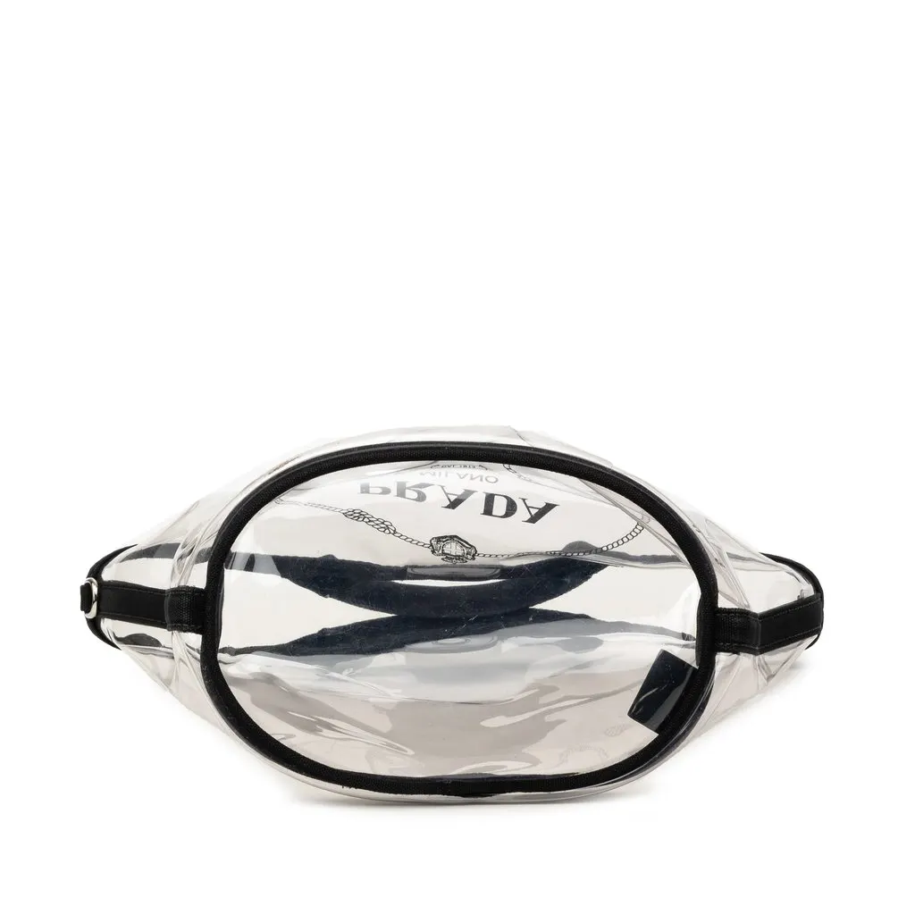Prada PVC Canapa Logo Tote Black Plastic Good - Inside View
