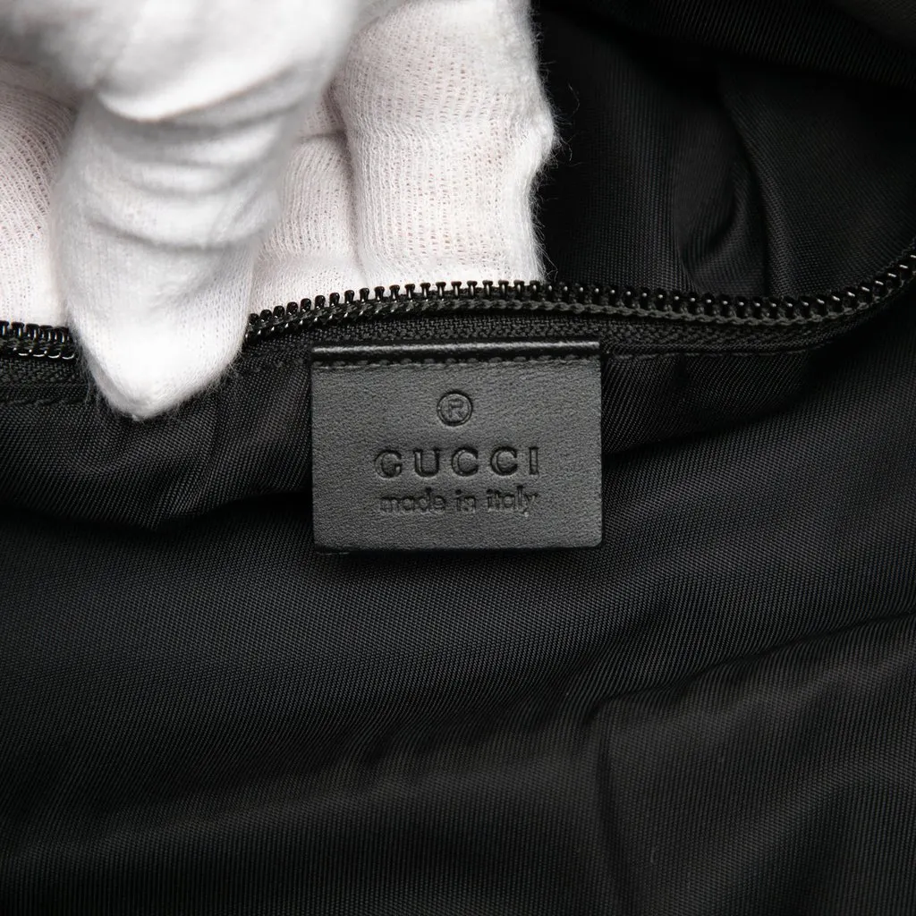 Gucci Canvas Techno Web Fold Over Backpack Black Canvas Good - Box View