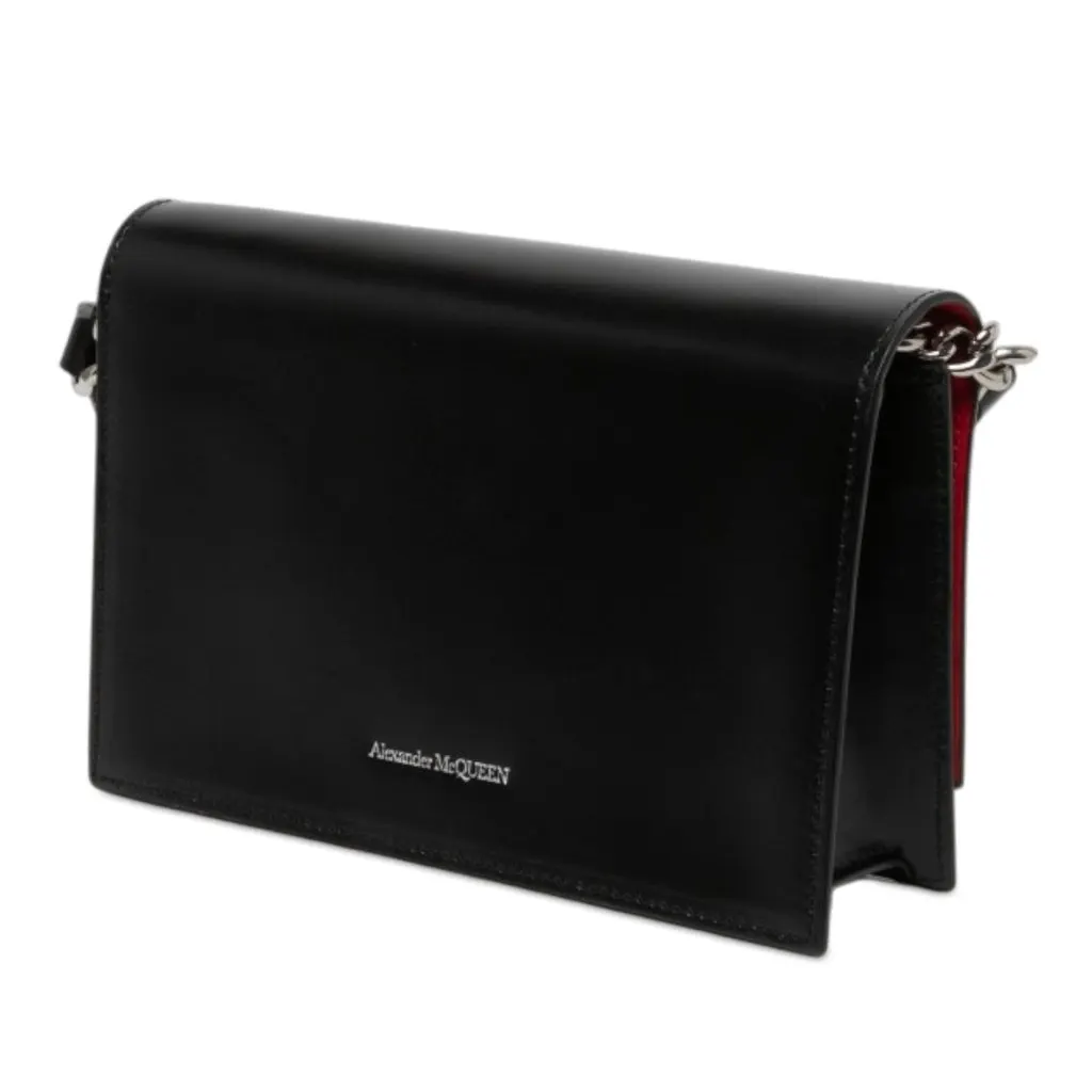 Alexander McQueen Leather Biker Skull Shoulder Bag Black Leather Very good - Back View