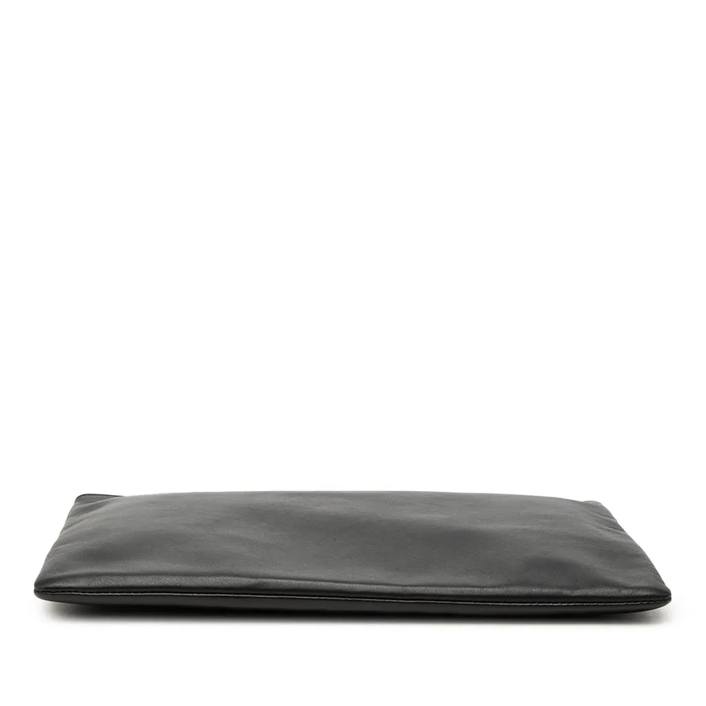 Saint Laurent Leather Zip Clutch Black Leather Very good - Inside View