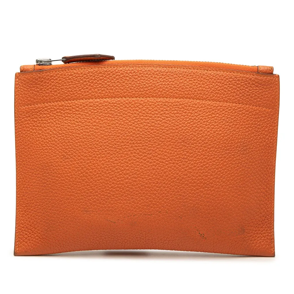 Hermès Mini Togo Bazar Pouch Orange Leather Very good - Front View