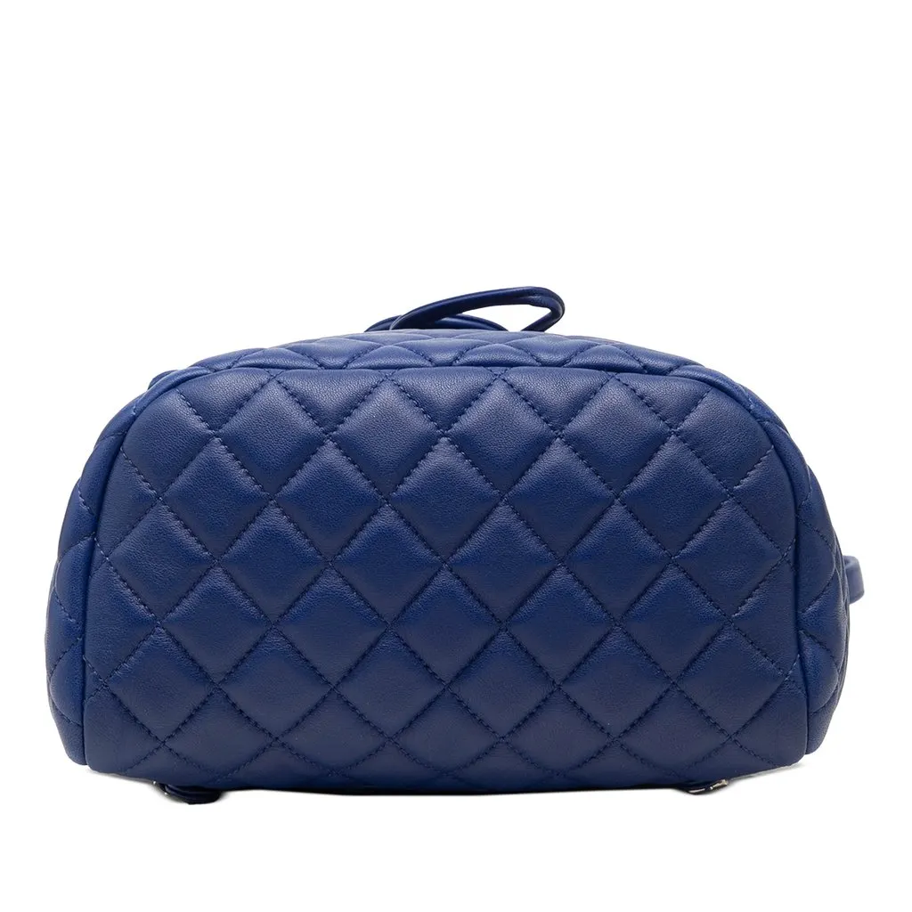 Chanel Small Lambskin Urban Spirit Backpack Blue Leather Very good - Inside View